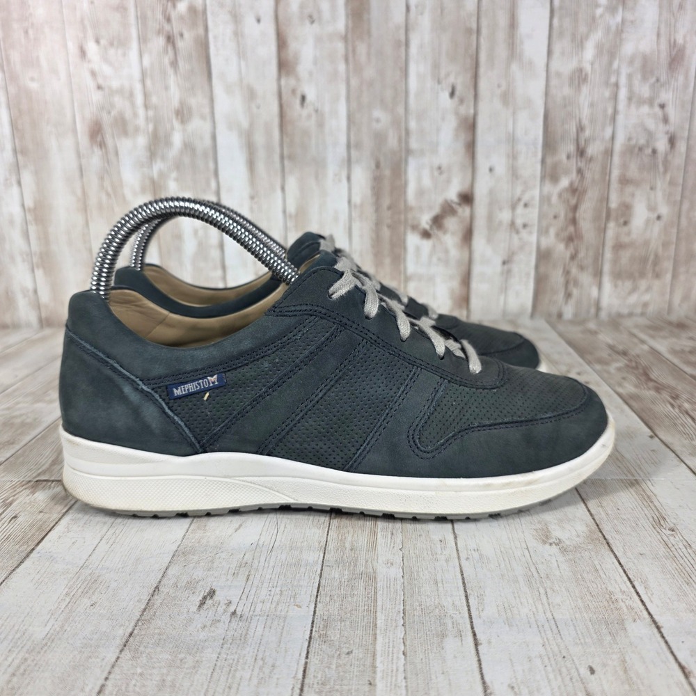 Mephisto Women's Dark Gray Leather Perforated Comfort Walking Shoes Size 7.5